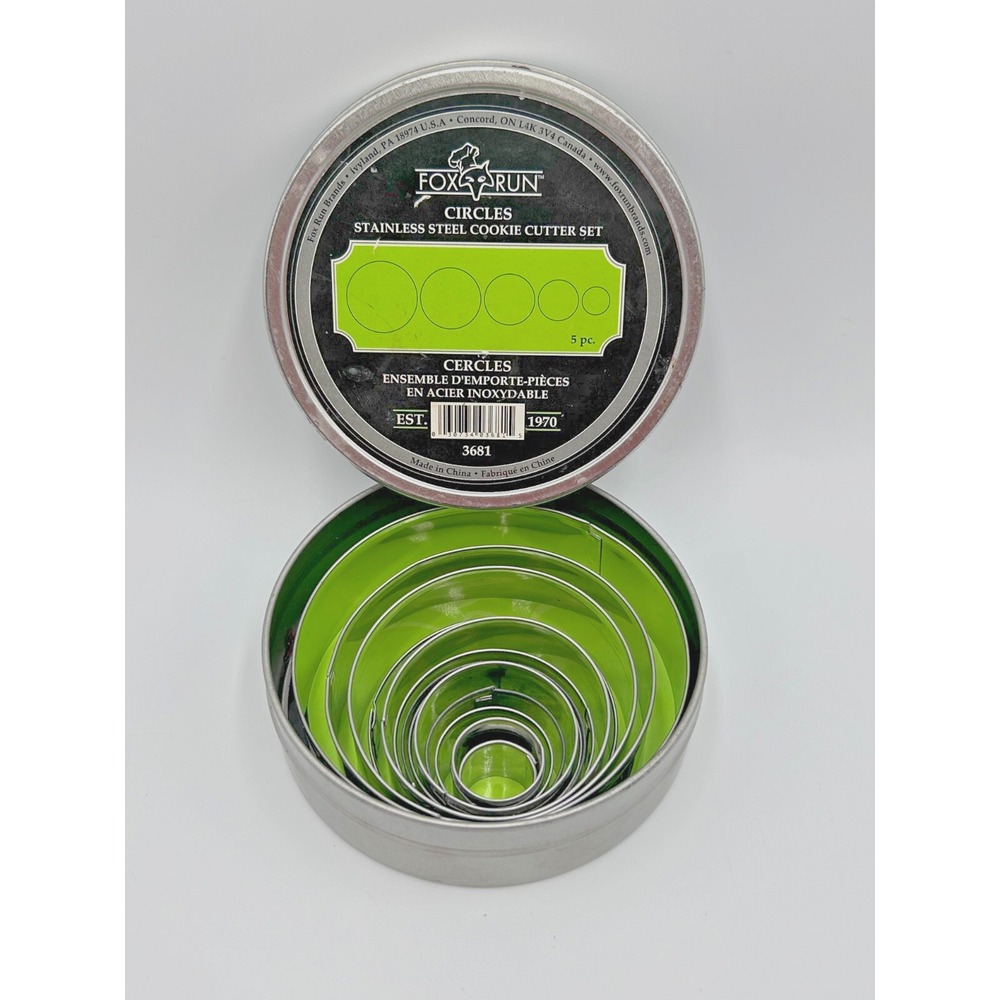 Fox Run Stainless Steel Cookie‎ Cutters Set of 5 Circles, Plus 9 Extra Circles!
